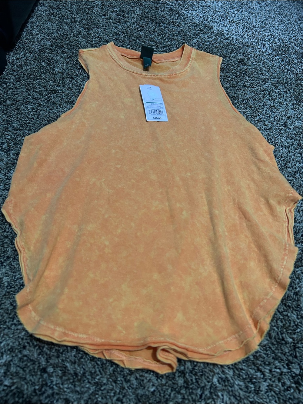 wild fable Orange Mineral-Wash Sleeveless Tank
